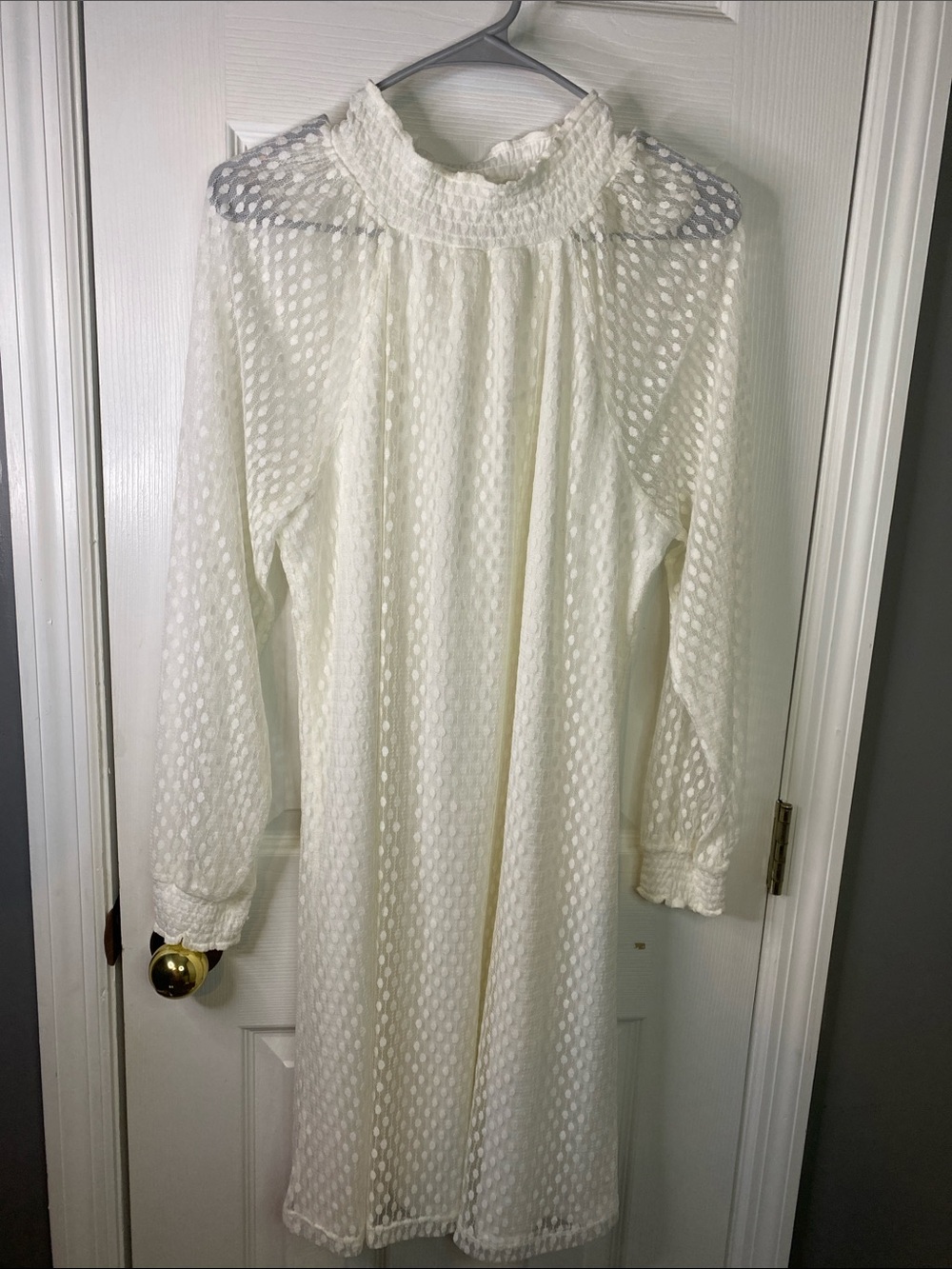 Nina Leonard Women’s Ivy/White Dress Size XLARGE Lacey Lind Sleeves.